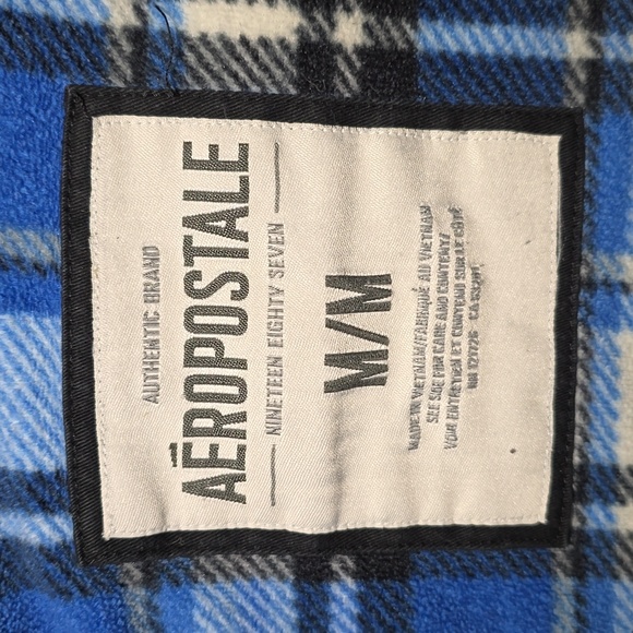 Aeropostale Classic Zip up Black Hooded Sweat Jacket Men's Size Medium - Picture 7 of 16